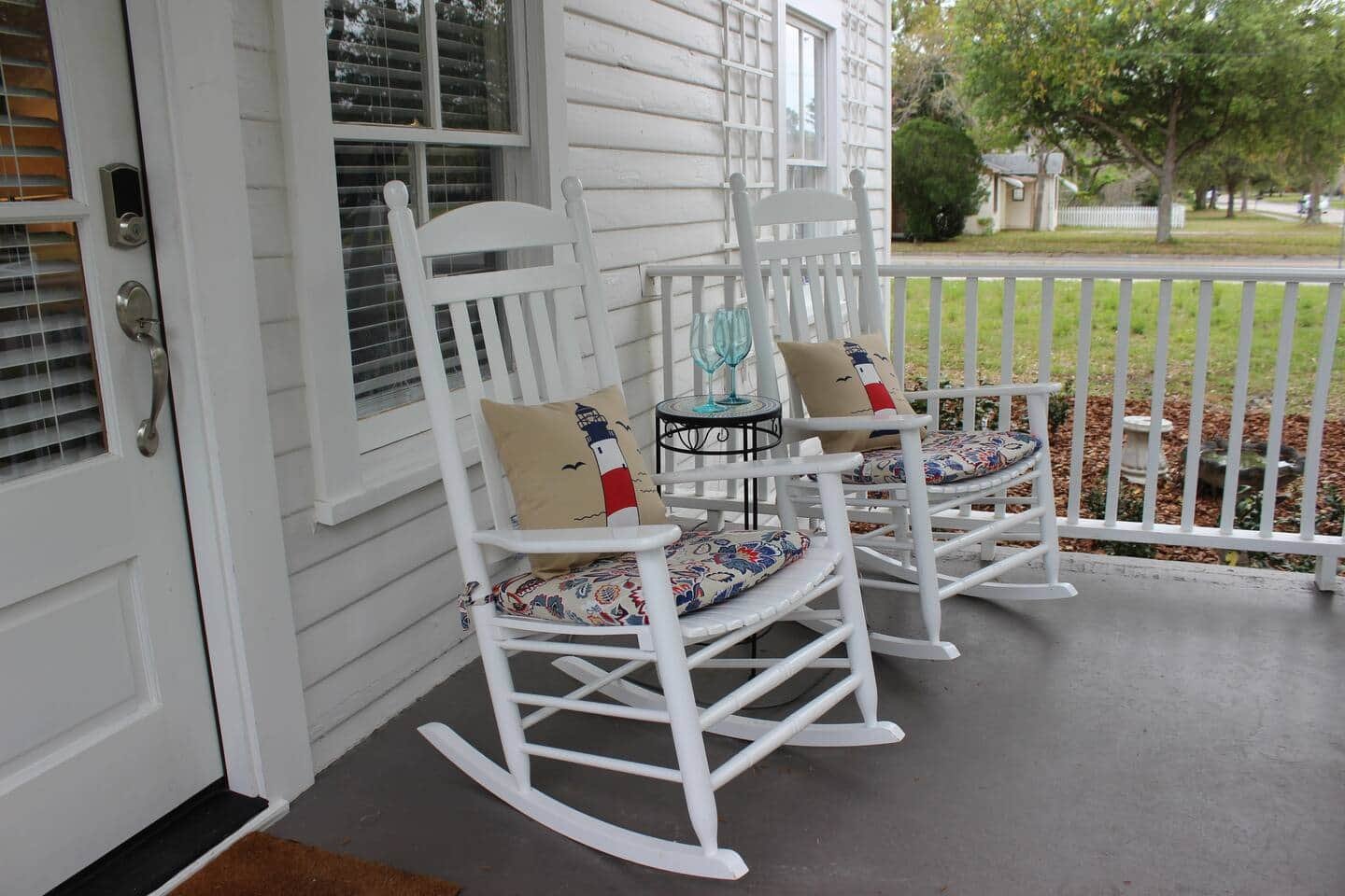 Front porch of The Shed